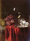 Willem van Aelst A Still Life of Grapes, a Roemer, a Silver Ewer and a Plate painting